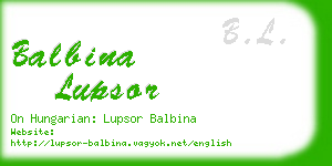 balbina lupsor business card